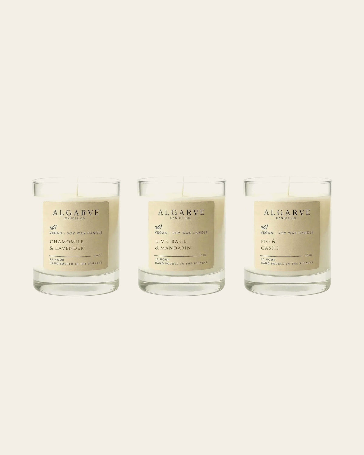 Trio de Joie Geschenkset mit drei Algarve Duftkerzen