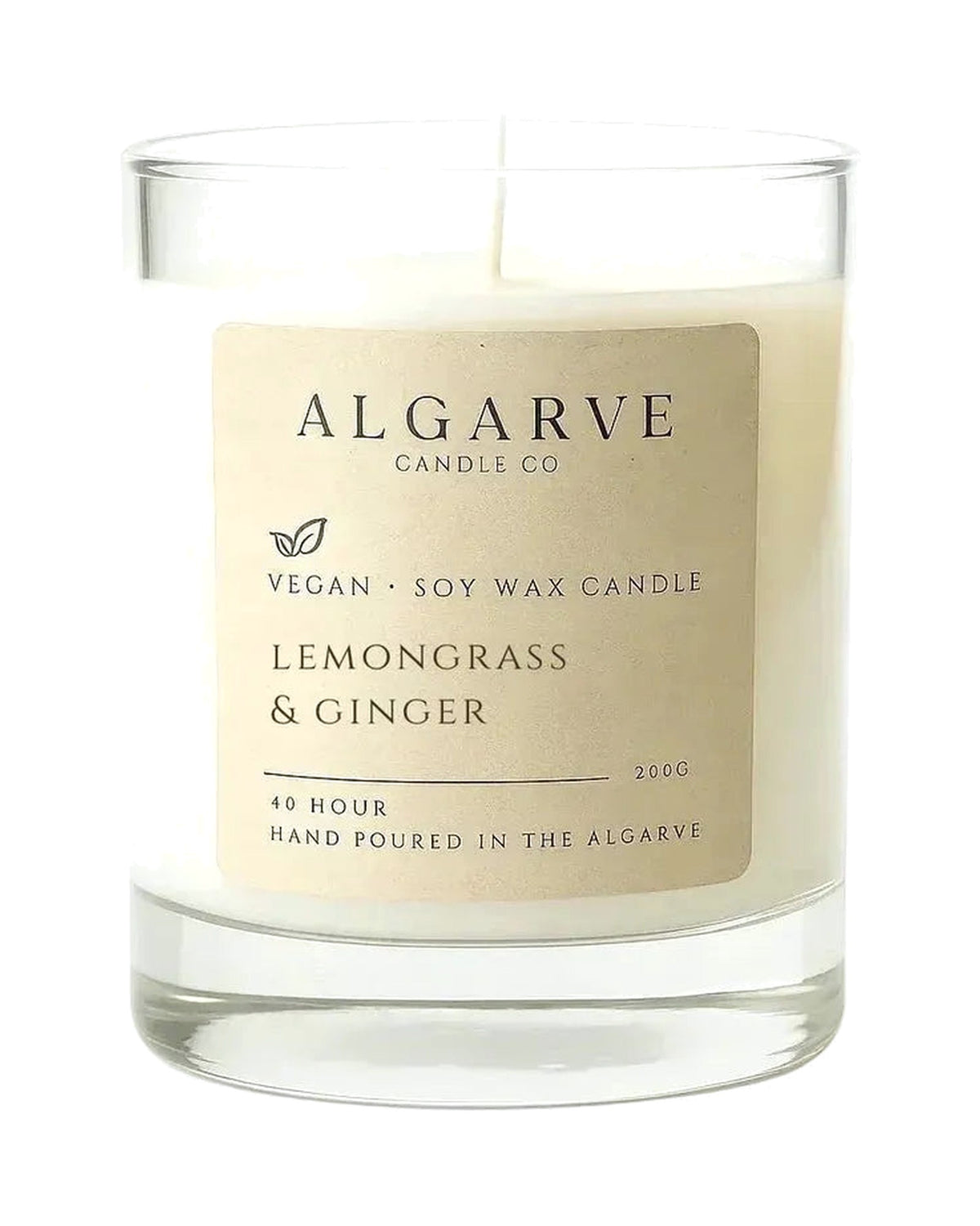 Algarve Candle Co. Duftkerze Lemongrass & Ginger – 40 Std.